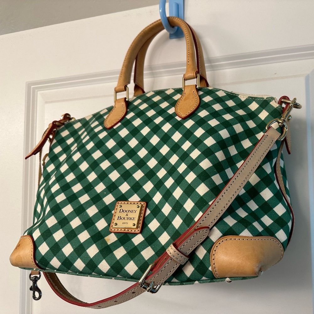 Green and White plaid Dooney and Burke. RARE